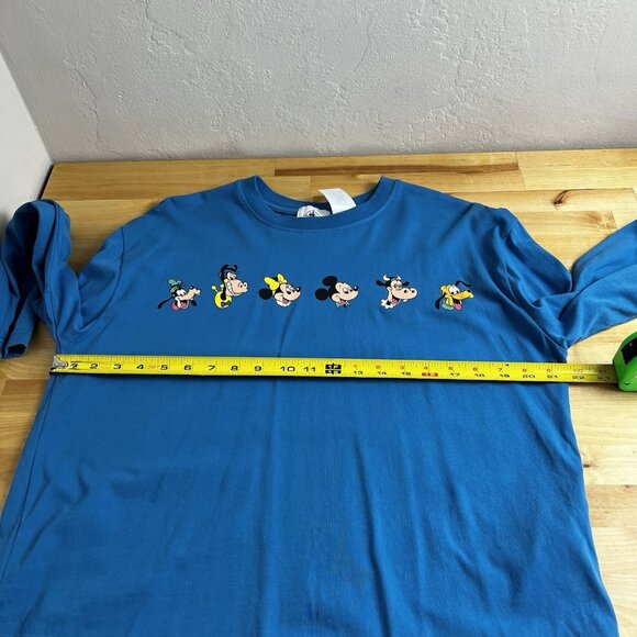Disney Mickey Friends Blue Long Sleeve Shirt Size Large Minnie Horace Clarabelle - Picture 10 of 11